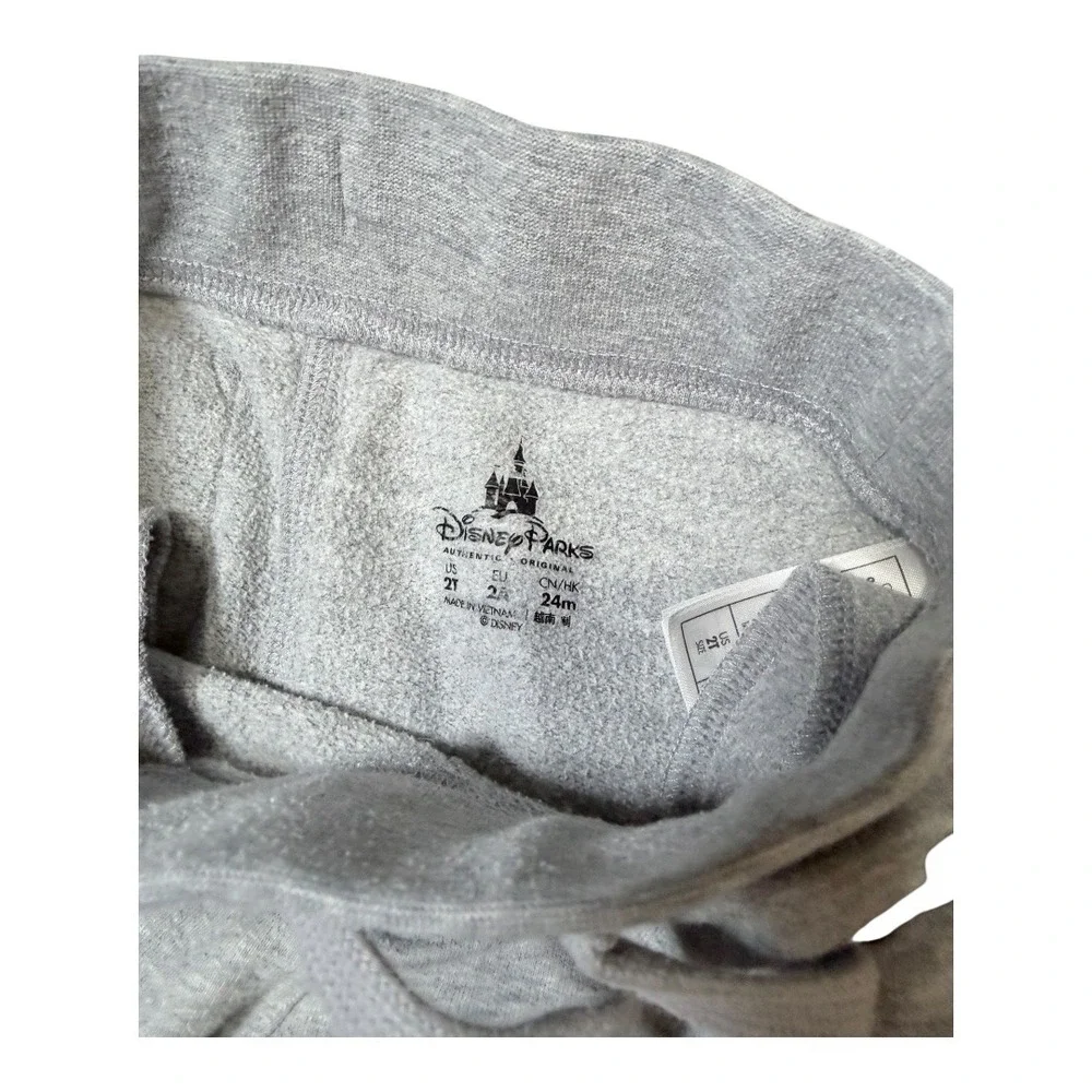 Disney Parks Joggers Kids 2T Mickey‎ Mouse Embroidered Gray Sweatpants Fleece